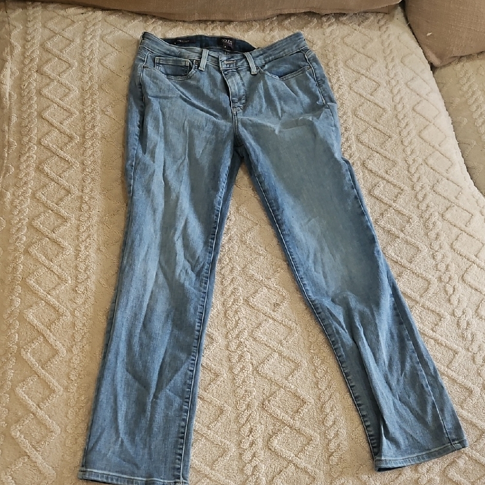 NYDJ Light Blue Sheri Slim Straight Leg Jeans Size 8